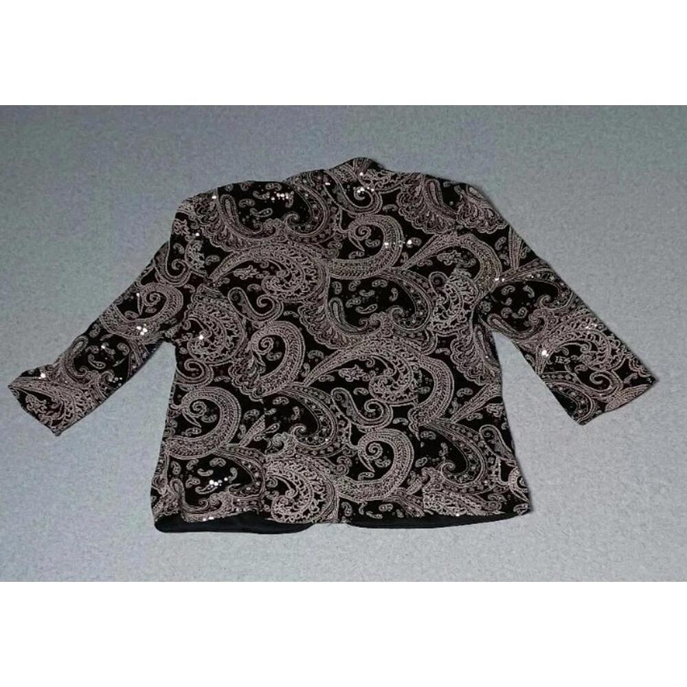 Alex Evenings Petite Sequin Blazer Jacket Womens Size XLP Black And White... - Picture 11 of 11